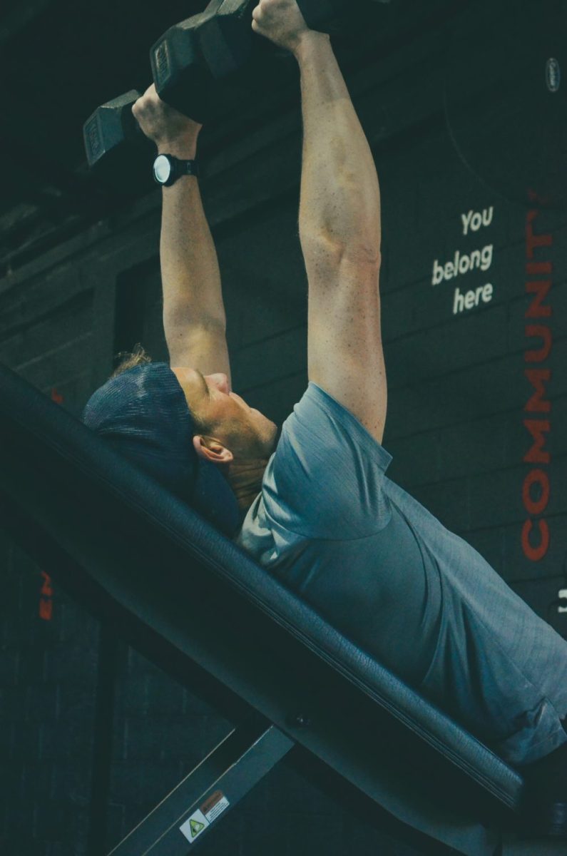 Member lifting dumbbells at Pinnacle Performance