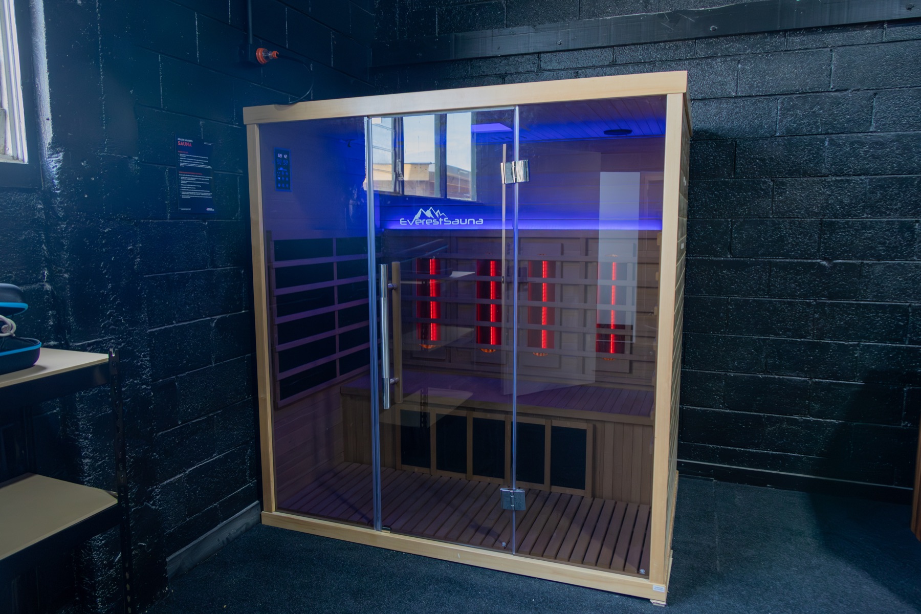 Sauna in the Pinnacle Performance recovery area